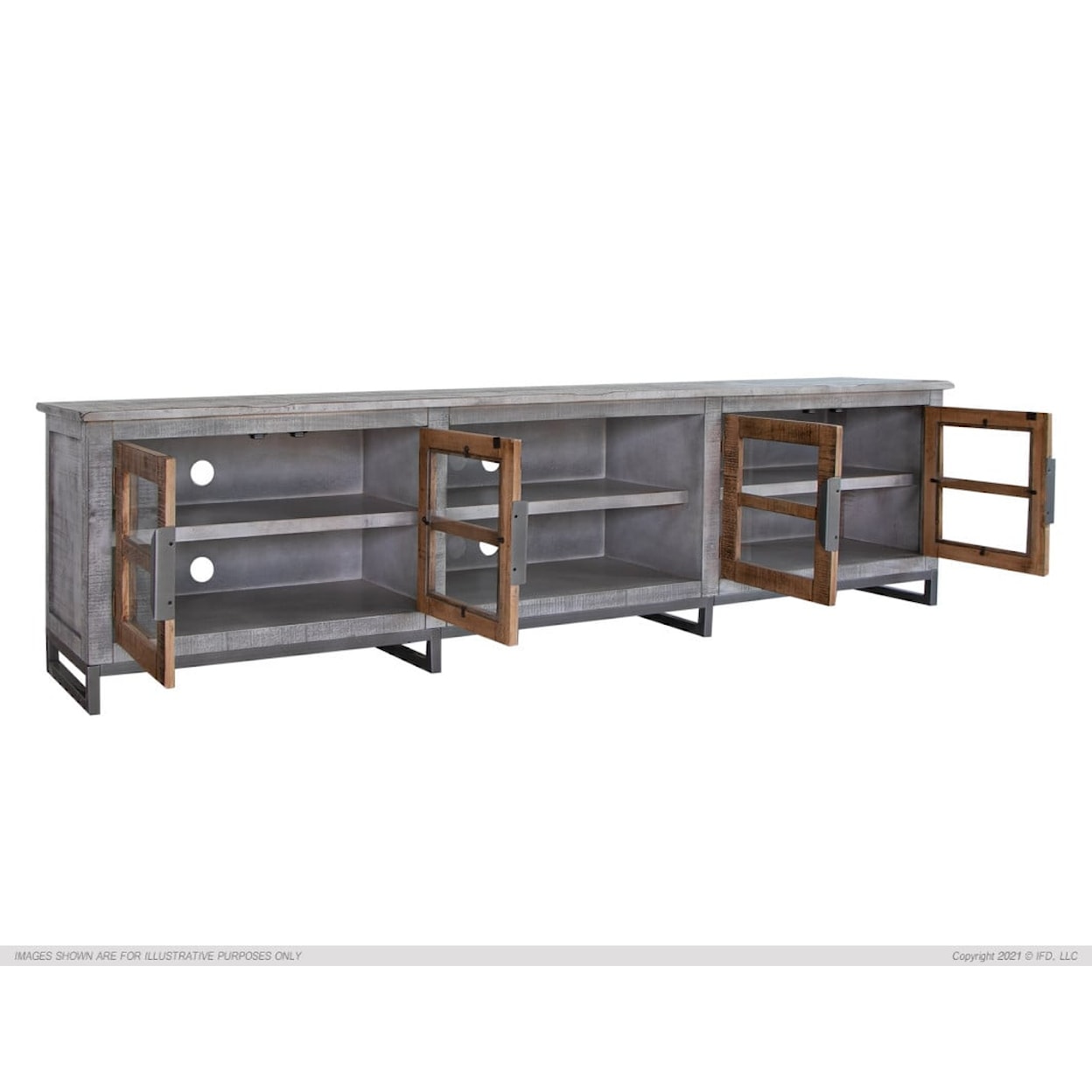 International Furniture Direct Mita 93-Inch TV Stand with Storage