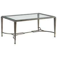 Sangiovese Small Rectangular Cocktail Table with Glass Top