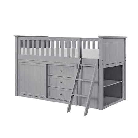 Low Loft Bunk Bed with Storage