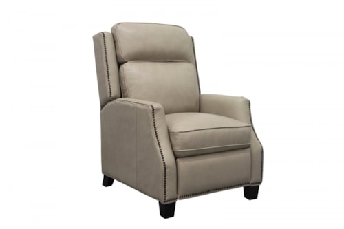 Transitional Push Back Recliner with Nail Head Trim