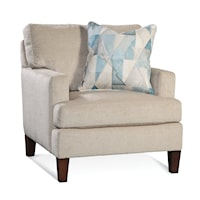 Contemporary Accent Chair with Wood Legs