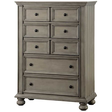 5-Drawer Chest with Turned Bun Feet
