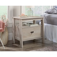 Farmhouse 1-Drawer Nightstand with Storage Shelf