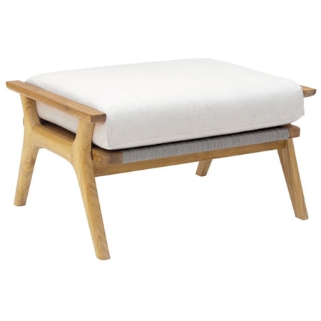 Cushioned Teak Ottoman