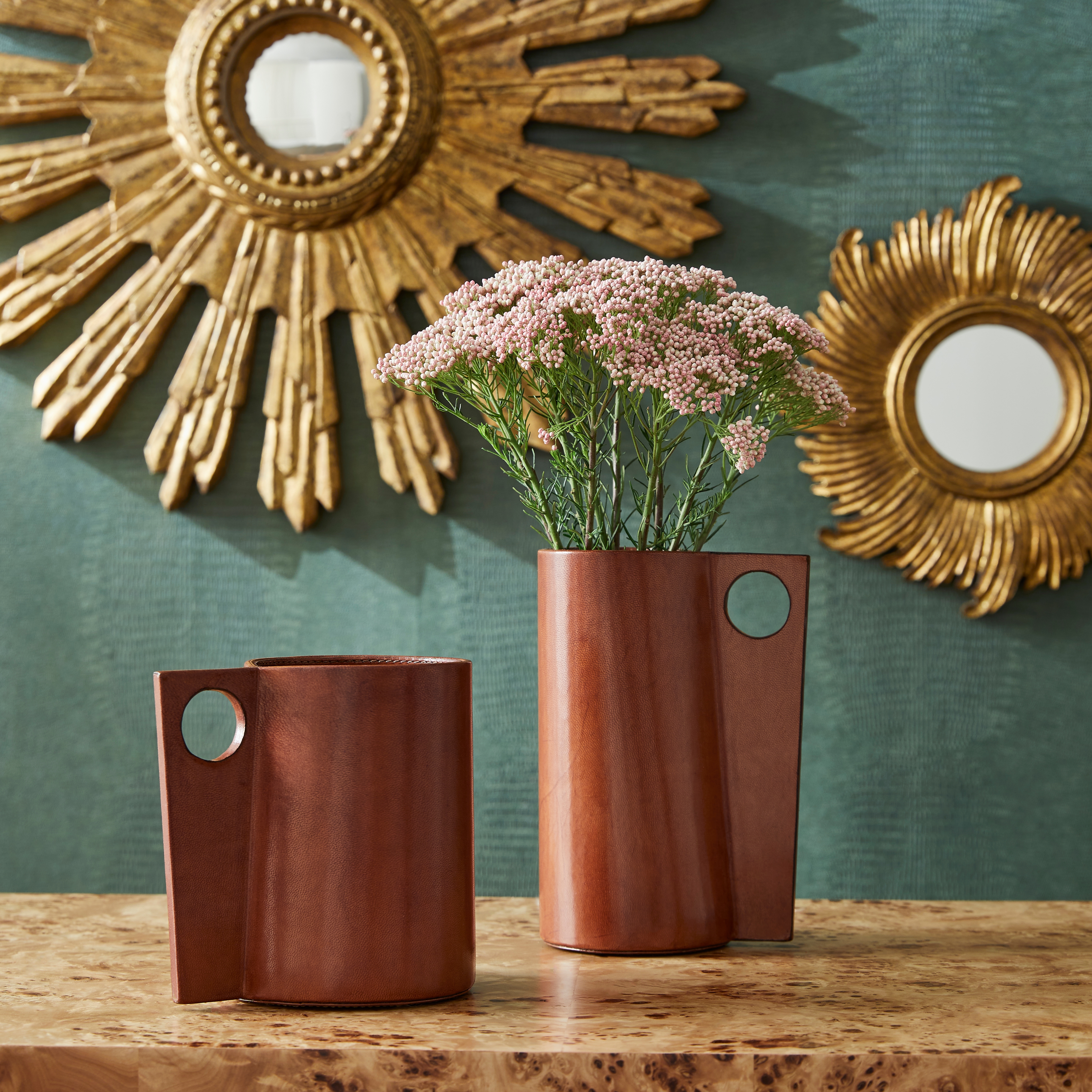 Chelsea House Chelsea House Misc Leather Vase (Med)