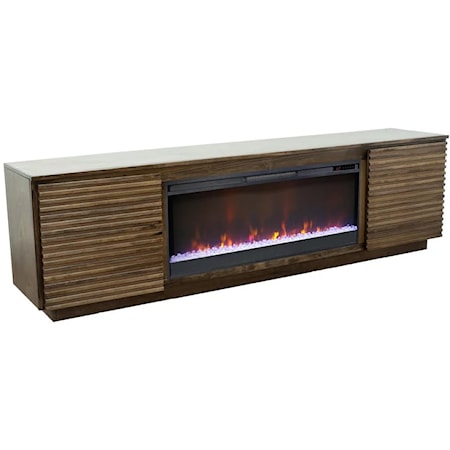 Contemporary 89" Fireplace TV Stand with Cable Management