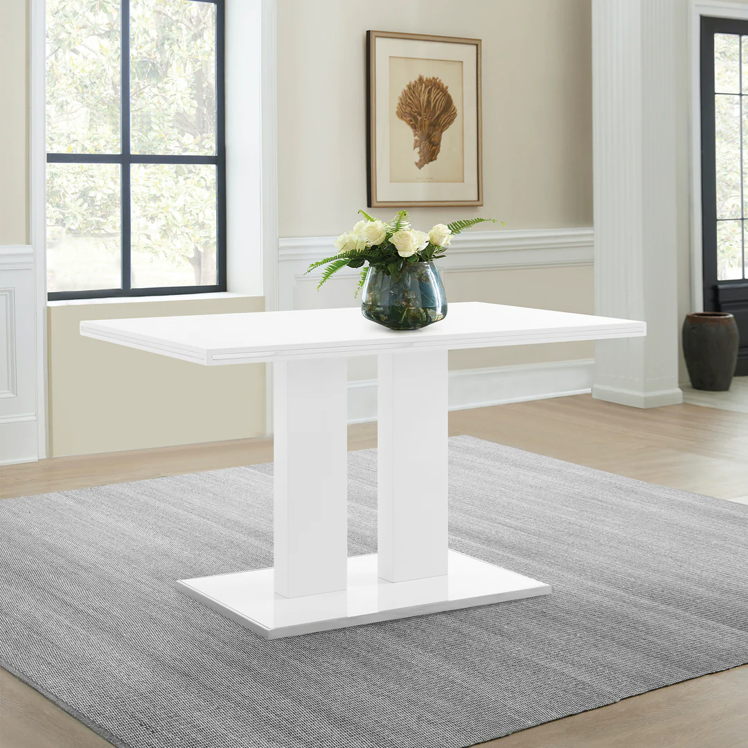 Armen Living Amanda Rectangular Pedestal Dining Table
