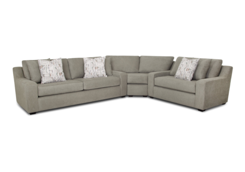 Contemporary 3-Piece Sectional Sofa with Throw Pillows