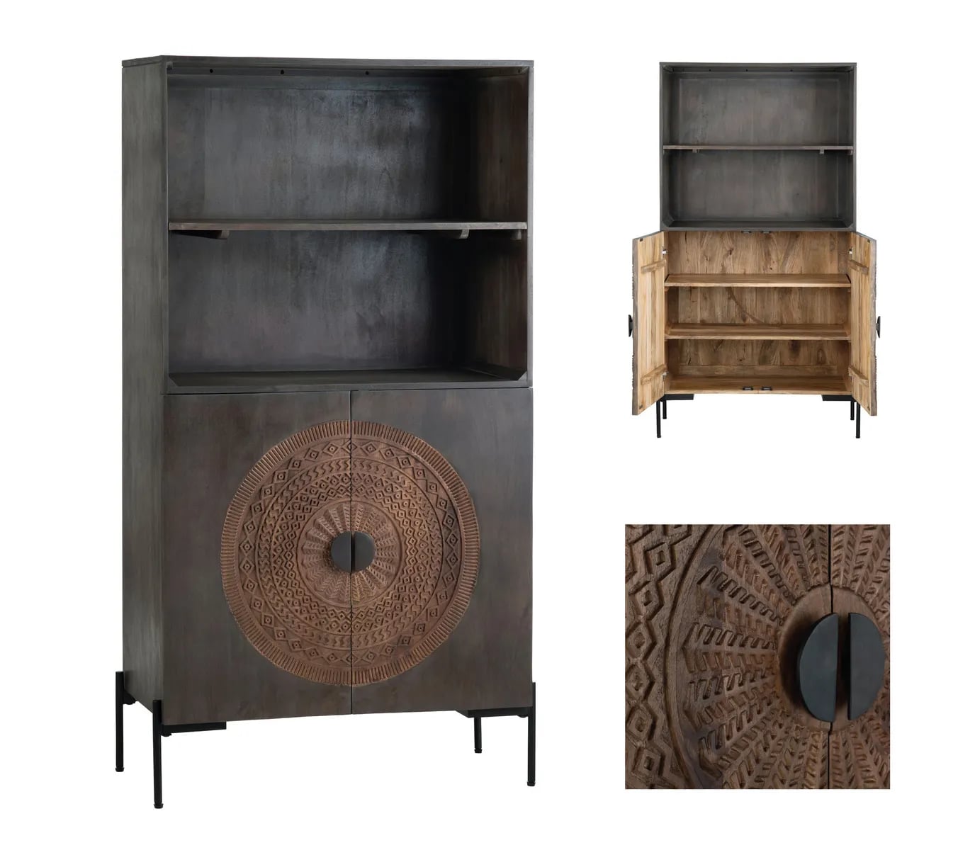 Crestview Collection Sienna 2-Door Bookshelf