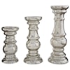 Signature Design Accents Rosario Silver Finish Candle Holder Set