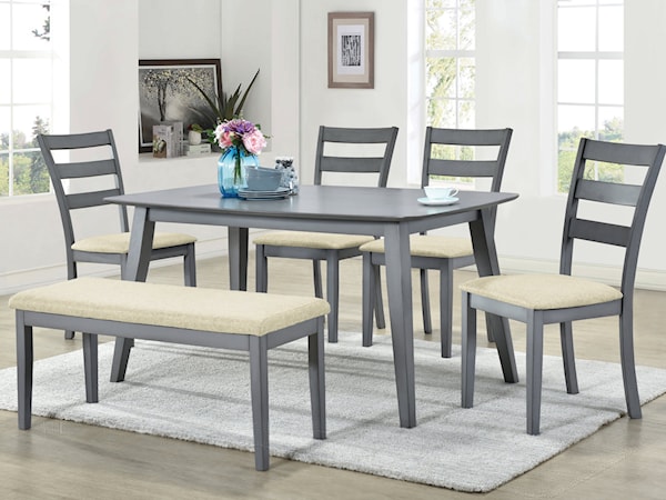 Dining Table w/ 4 Chairs & Bench