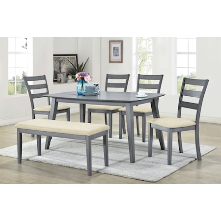 Dining Table w/ 4 Chairs &amp; Bench