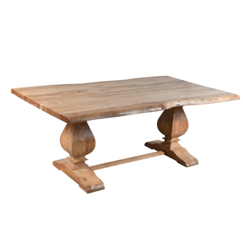 Rustic Trestle Dining Table with Live Edges