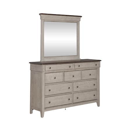 9-Drawer Dresser and Mirror Set