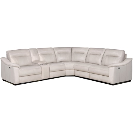 Contemporary Power Reclining 6-Piece Sectional with Power Headrests