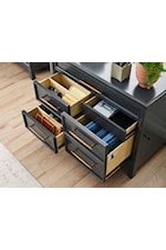 Aspenhome Alexander Transitional Workstation/Combo File with Locking Drawer and Dividers