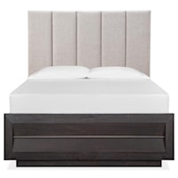 Contemporary Queen Upholstered Bed with Channel Tufted Headboard