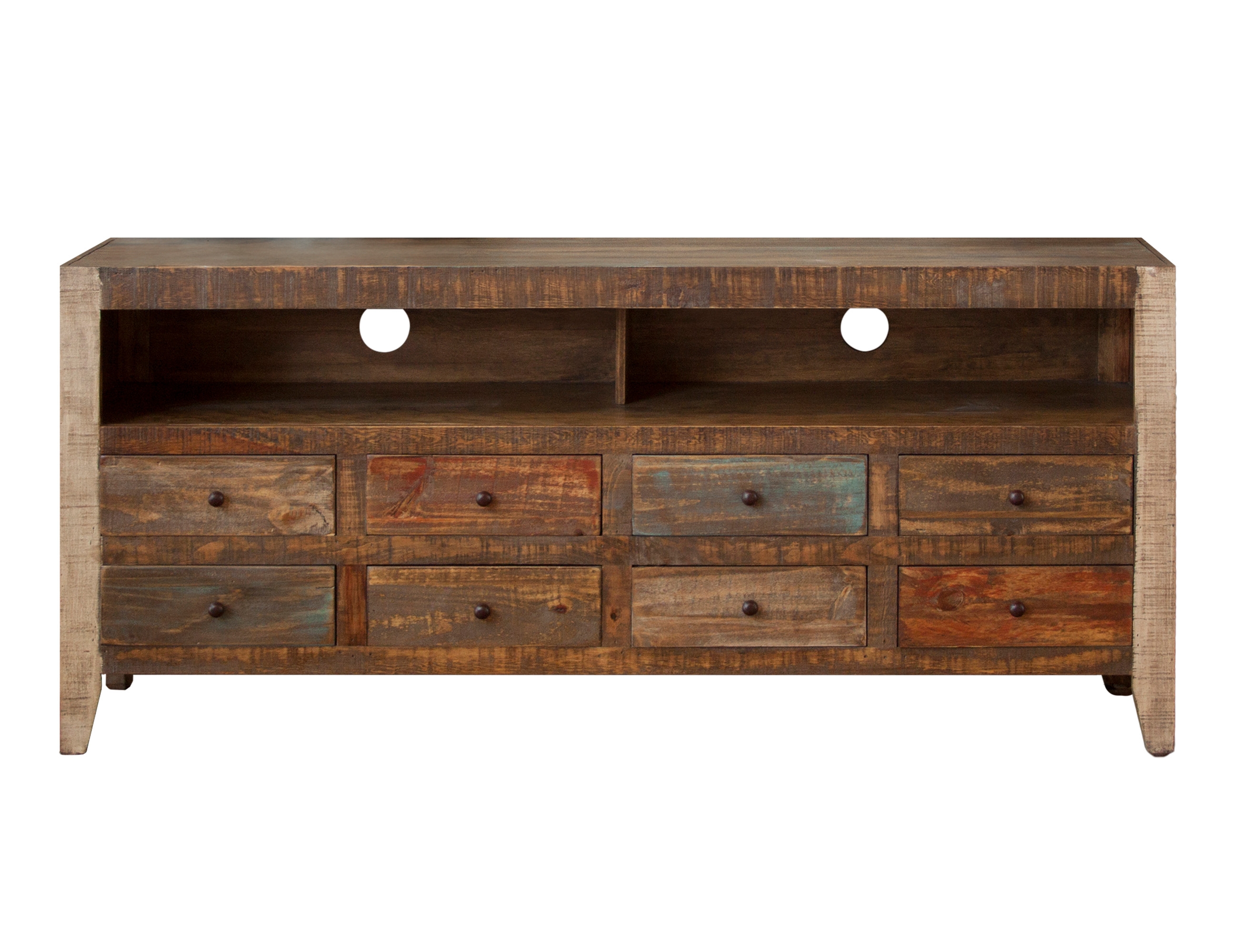 International Furniture Direct Antique 8-Drawer TV Stand