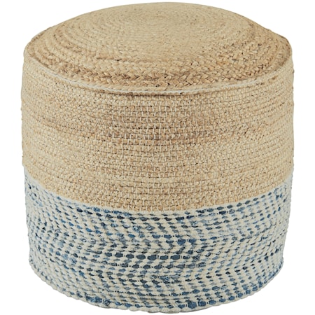 Matson Natural/Blue Pouf