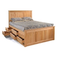 QUEEN ALDER SHAKER CHEST BED WITH 9 STORAGE DRAWERS-6 SMALL & 3 BIG - STOCKED IN DIFFERENT FINISH