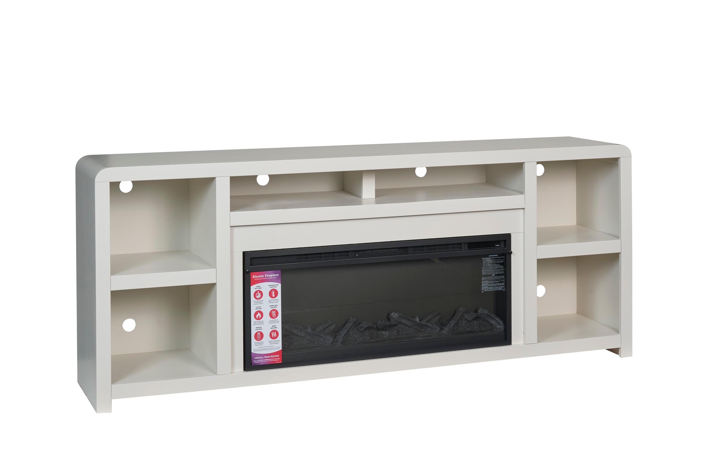 6-Shelf 84" Fireplace Console