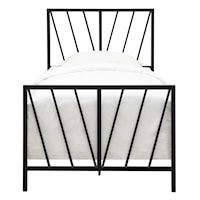 Industrial Black Chevron Twin Metal Bed