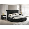 Crown Mark BRIGITTE King Upholstered Bed - Black