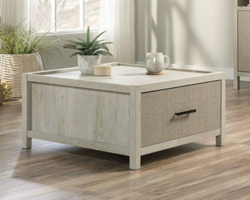 Cottage Coffee Table with Lower Drawer Storage