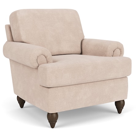 Traditional Upholstered Chair with Rolled Arms