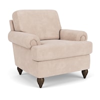 Traditional Upholstered Chair with Rolled Arms