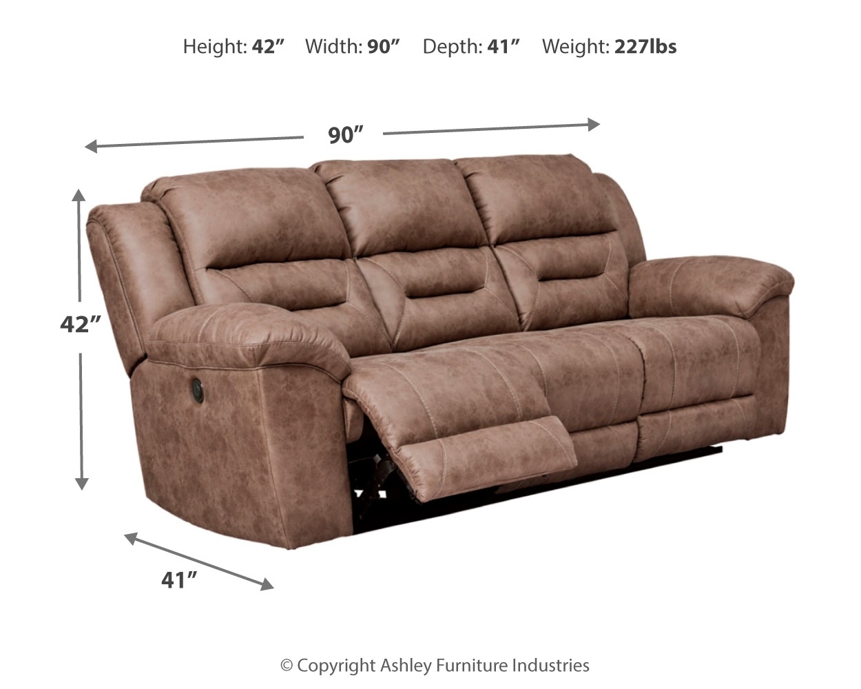 Signature Design by Ashley Stoneland Reclining Power Sofa