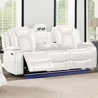 Contemporary Power Reclining Sofa with Power Headrest