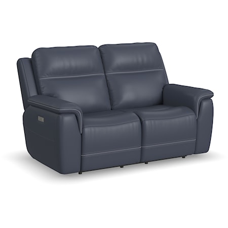 Casual Power Reclining Loveseat with Power Headrest & Lumbar