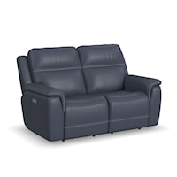 Casual Power Reclining Loveseat with Power Headrest & Lumbar