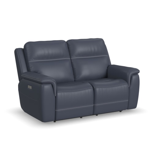 Casual Power Reclining Loveseat with Power Headrest & Lumbar