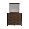 Winners Only Cumberland Dresser and Mirror Set - Dark Brown