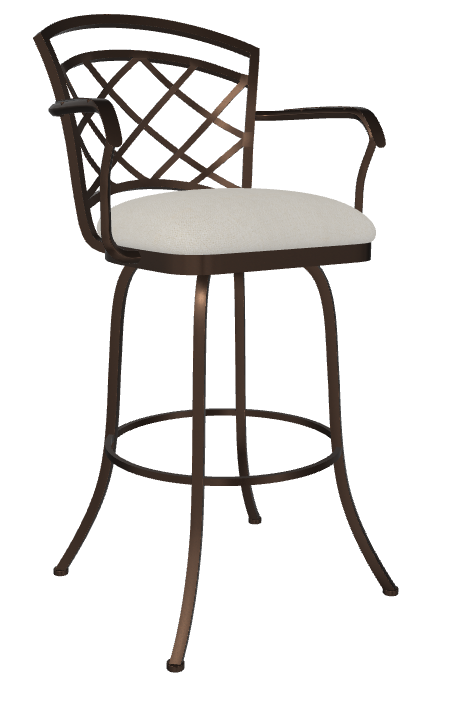 Boston Flat Swivel with Back & Arms Counter Stool with No Welt