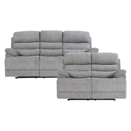 Casual 2-Piece Reclining Living Room Set