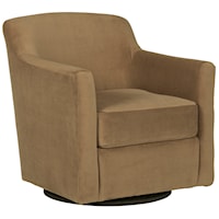 Swivel Accent Chair in Honey Velvet