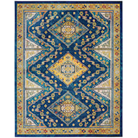 9' x 12' Navy Multicolor Rectangle Rug