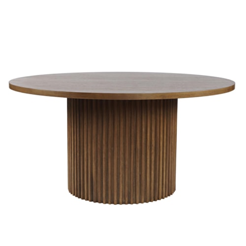 Contemporary 60" Round Dining Table with Pedestal Base