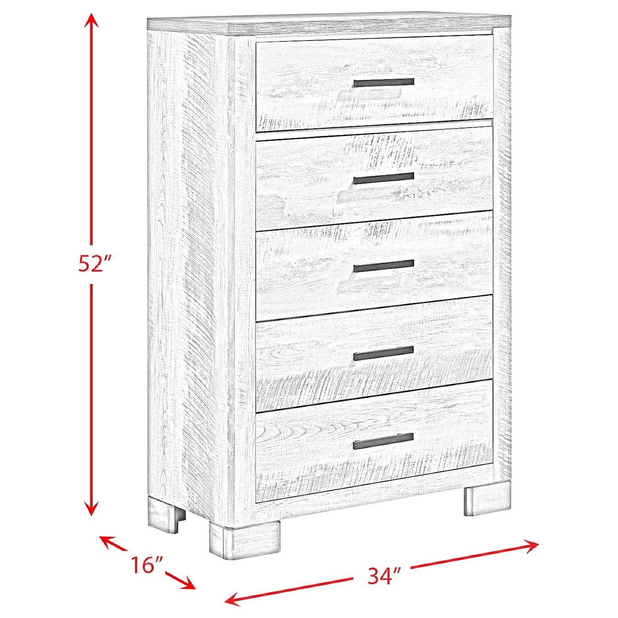 Elements International Millers Cove- 5-Drawer Chest