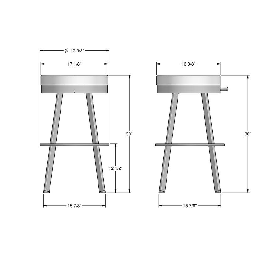 Amisco Bryce 30" Bar Height Swivel Stool