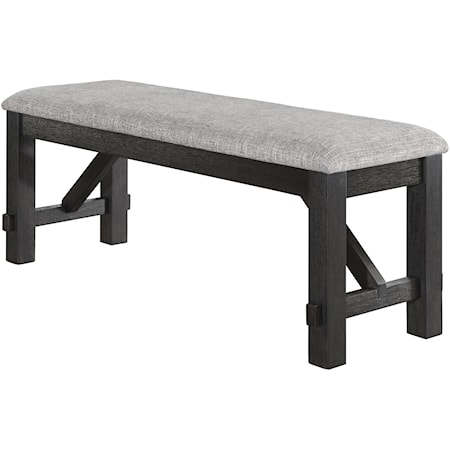 Farmhouse Upholstered Dining Bench - Wheat Charcoal