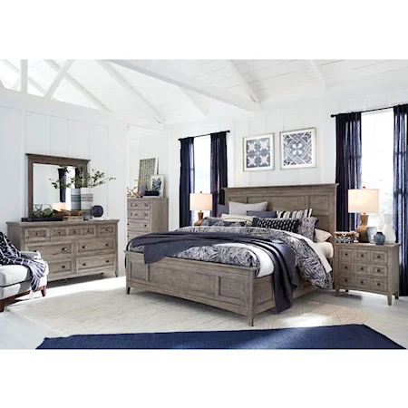 Transitional Farmhouse 4-Piece Queen Bedroom Set 