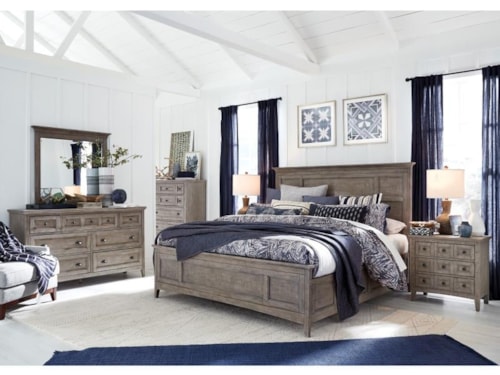 Transitional Farmhouse 4-Piece Queen Bedroom Set