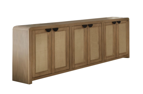 Transitional Console Table with Reversible Panel Doors