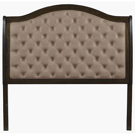 Queen Upholstered Headboard with Tufted Faux Leather