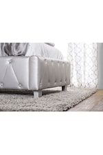 Furniture of America Juilliard Contemporary Queen Sleigh Bed with Upholstered Frame and Bluetooth Speakers