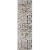 2'3" x 7'3 Ivory/Grey Runner Rug